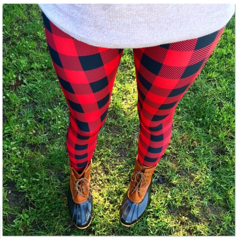 Red & Black Plaid Leggings